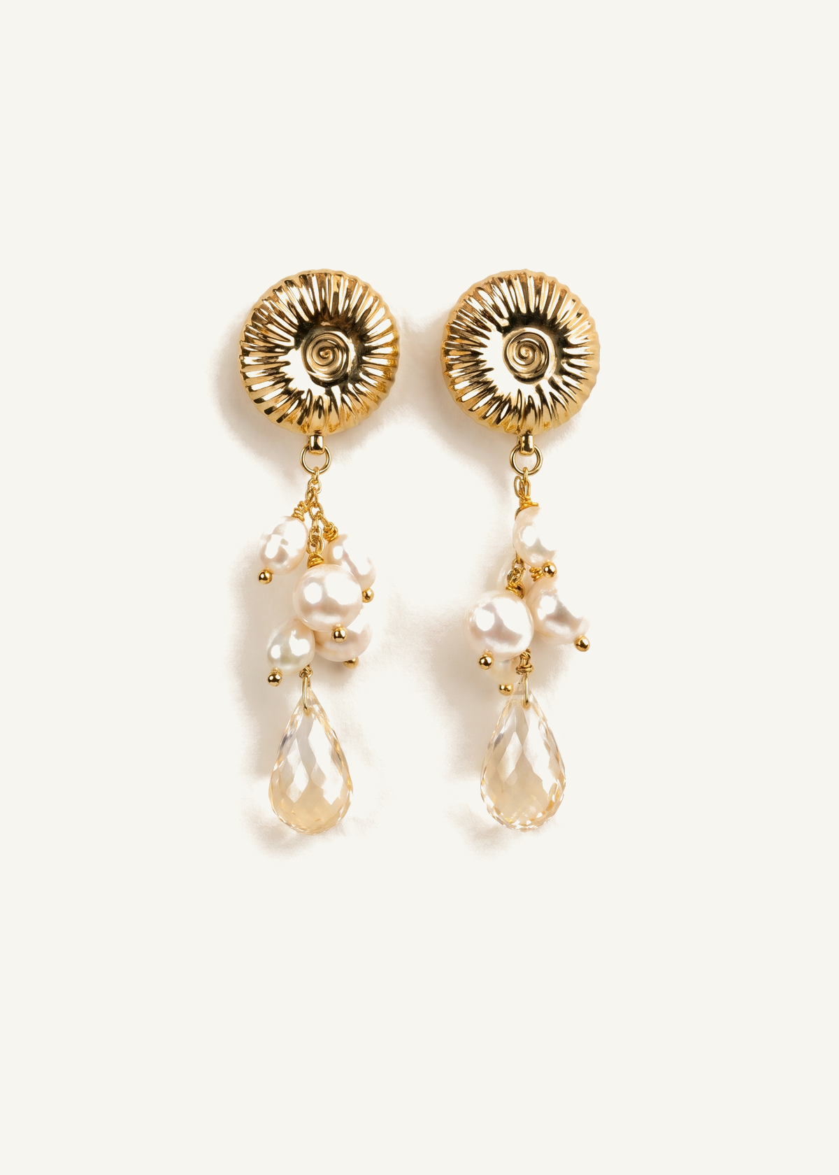 Sun and Rain Earrings — off-white background hero