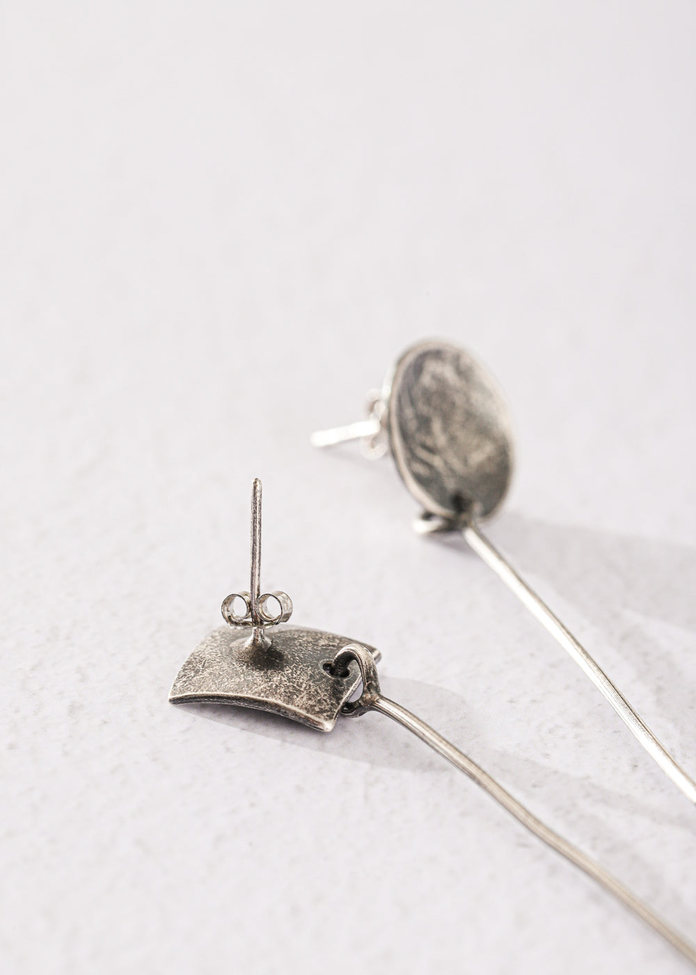 hammered fine silver dangle