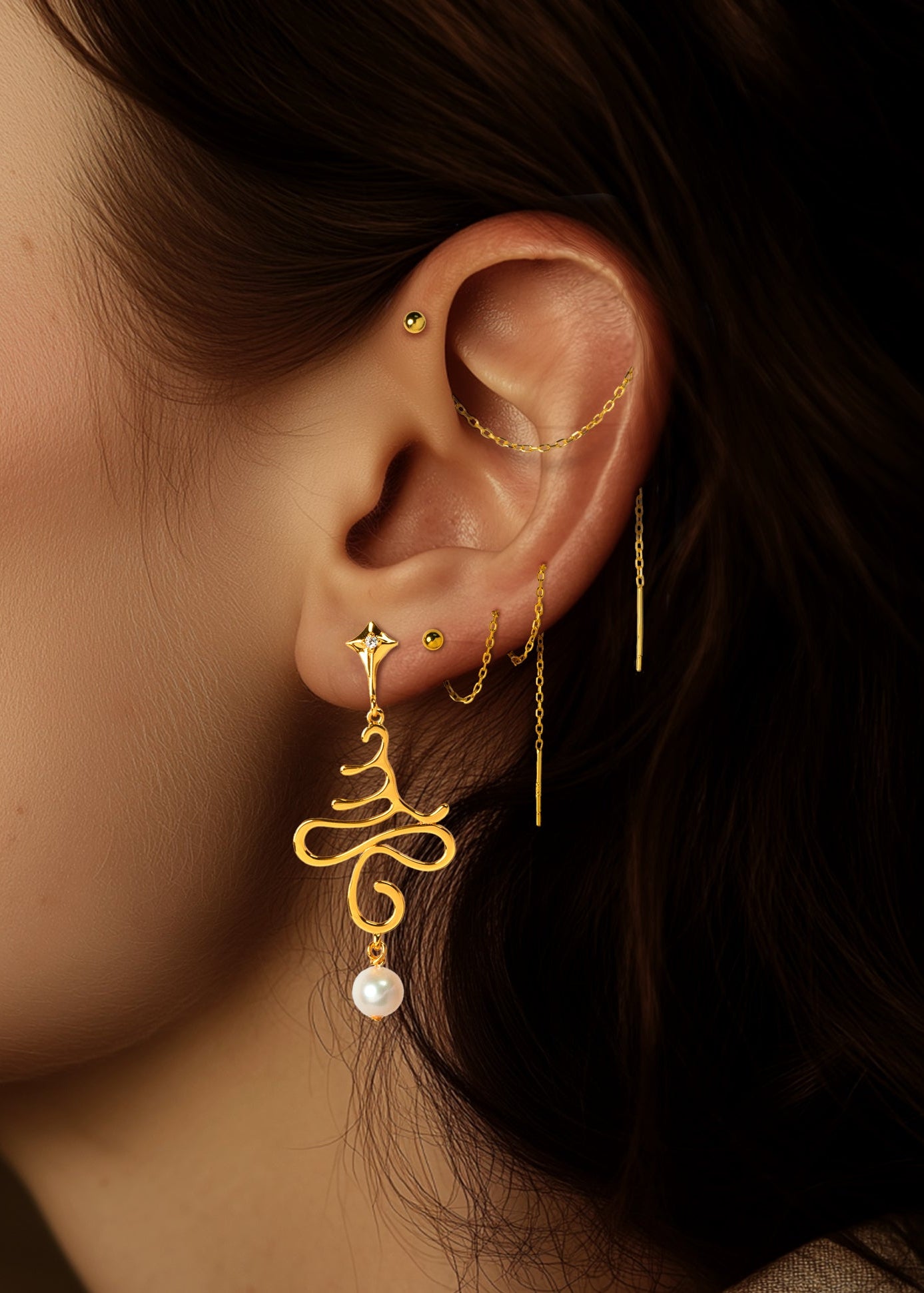 OM Tree Earrings