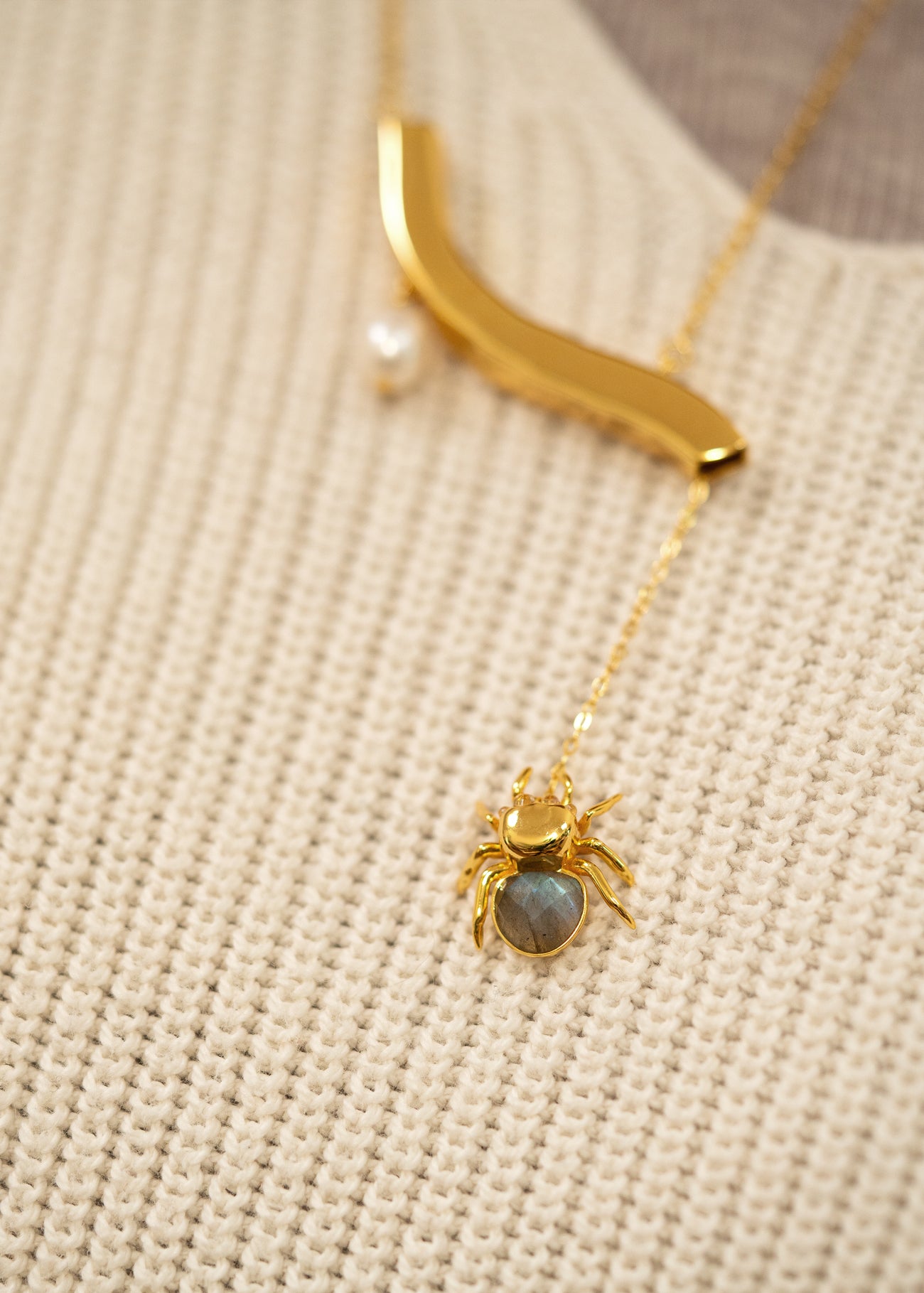 Tiny spider necklace