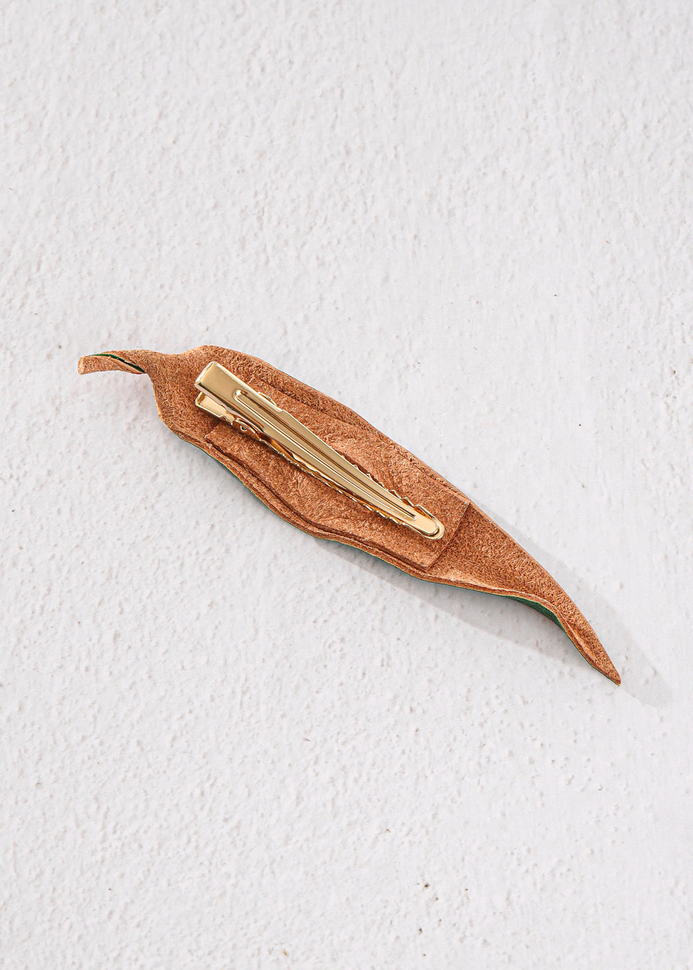 Leather Bamboo leaf hair clip
