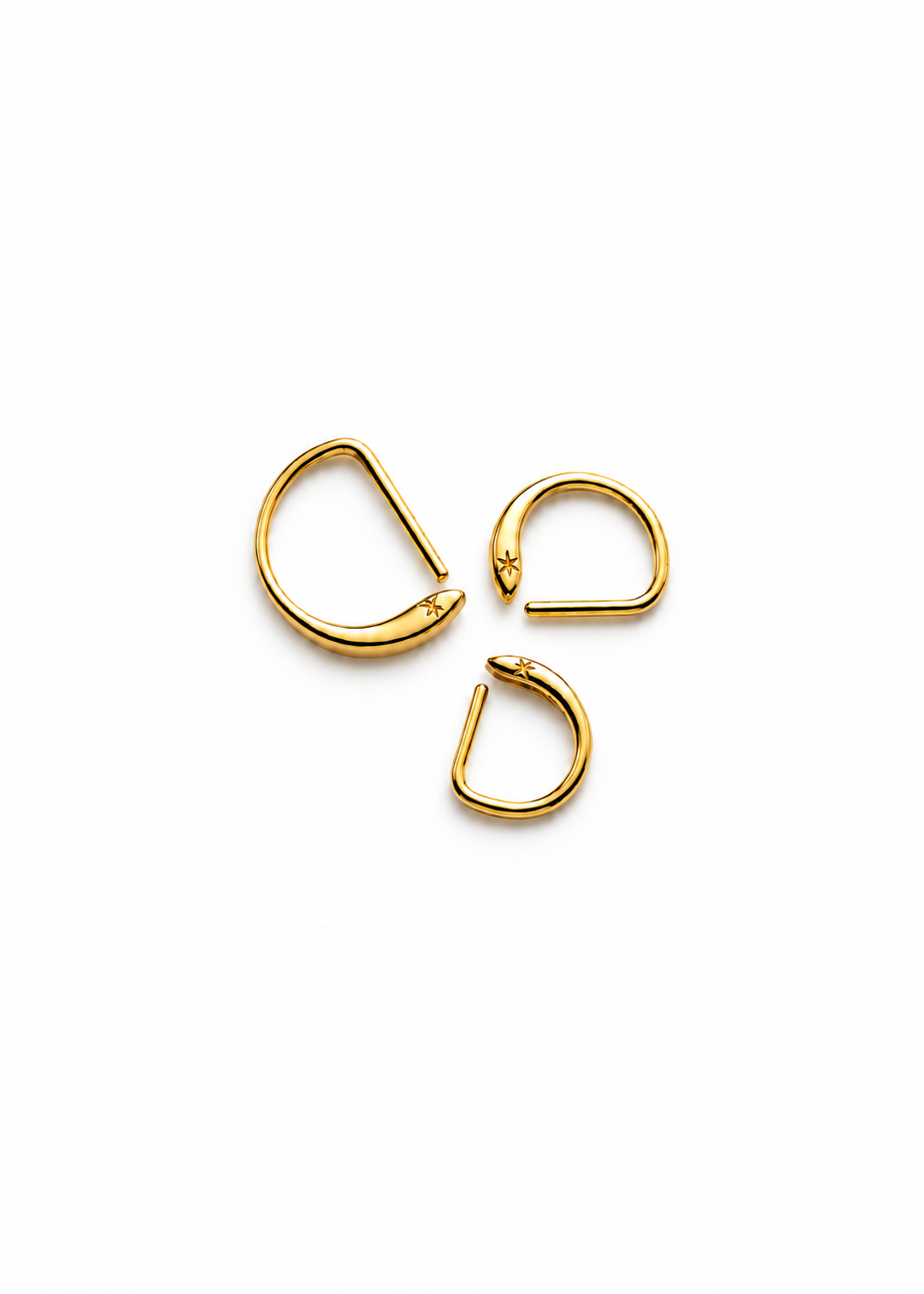 D Shape Sleeper Earrings — white background hero
