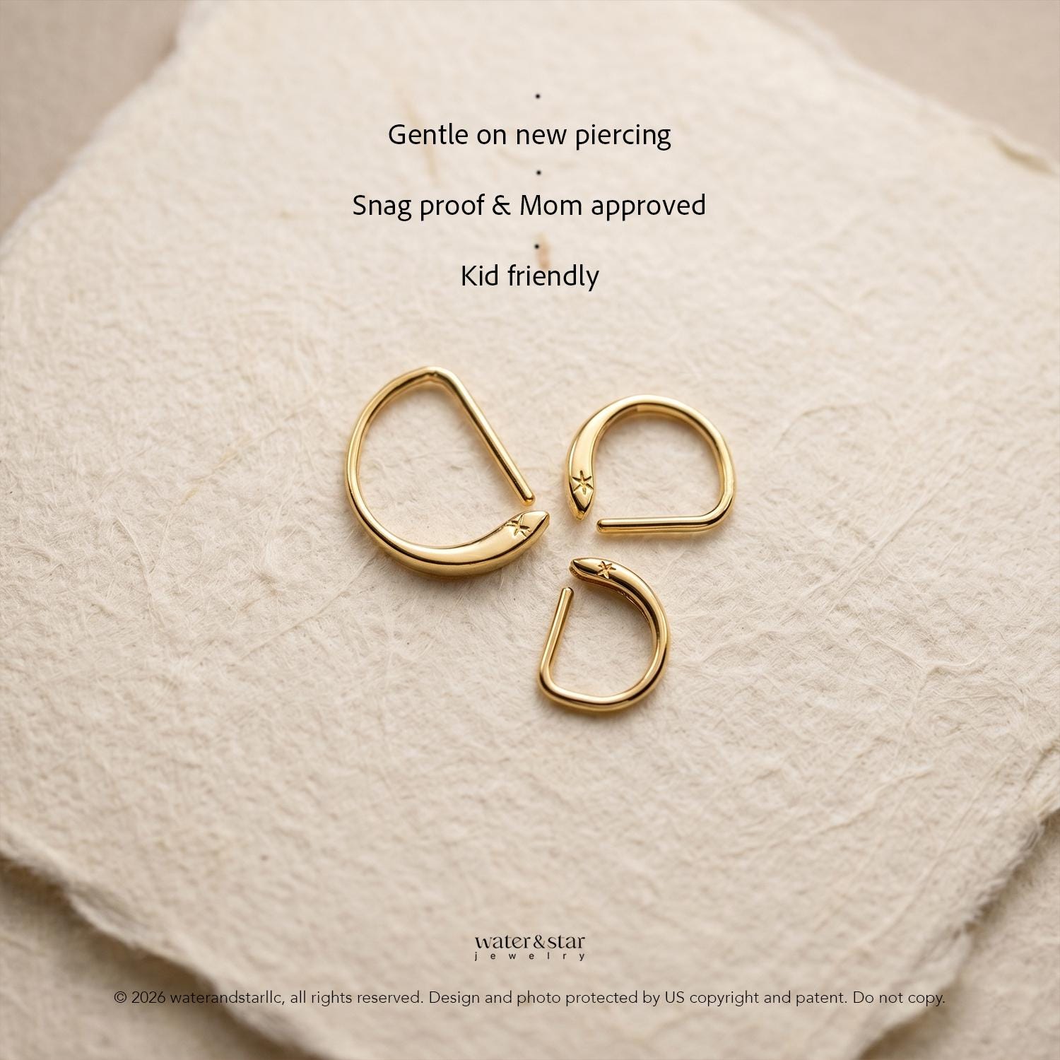 D Shape Sleeper Earrings