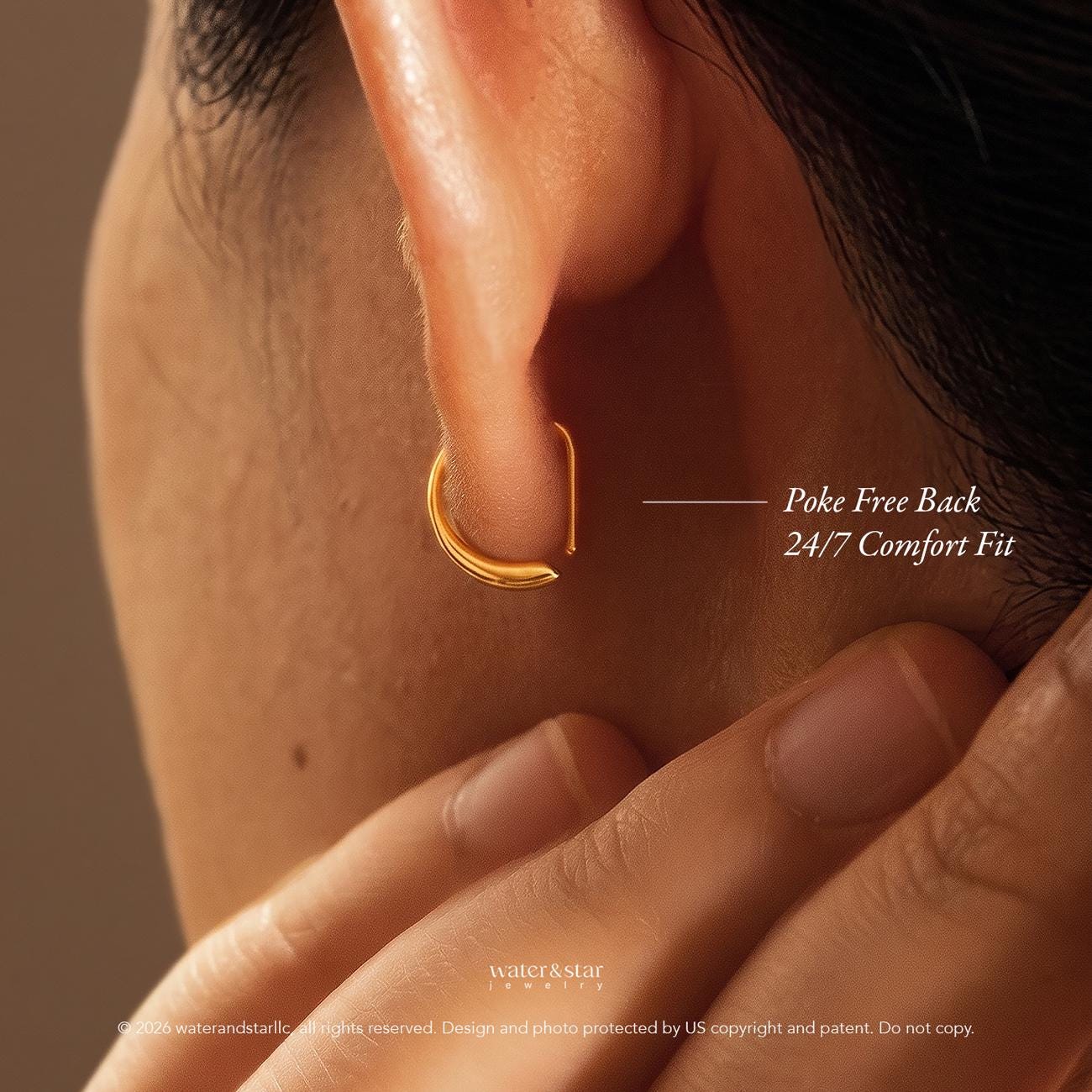 D Shape Sleeper Earrings