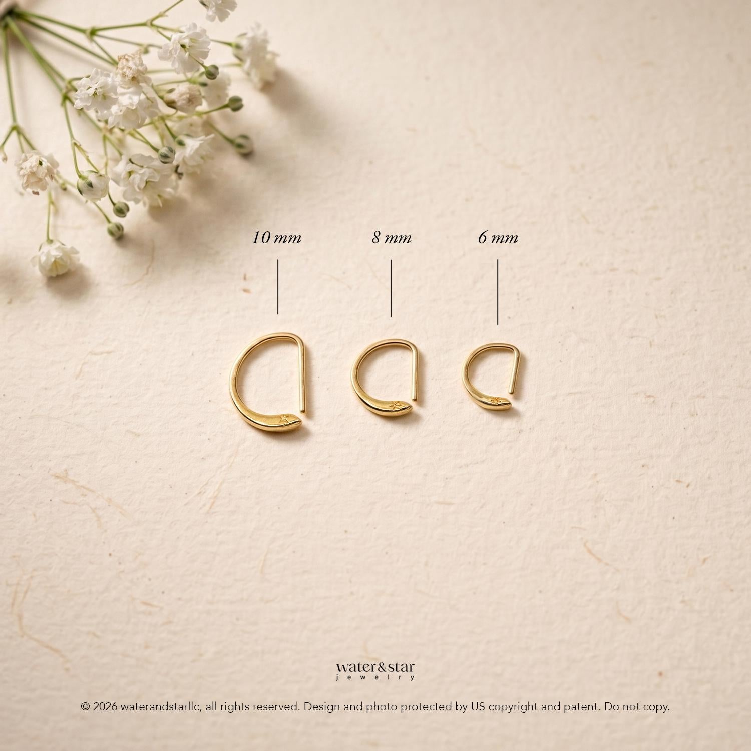 D Shape Sleeper Earrings
