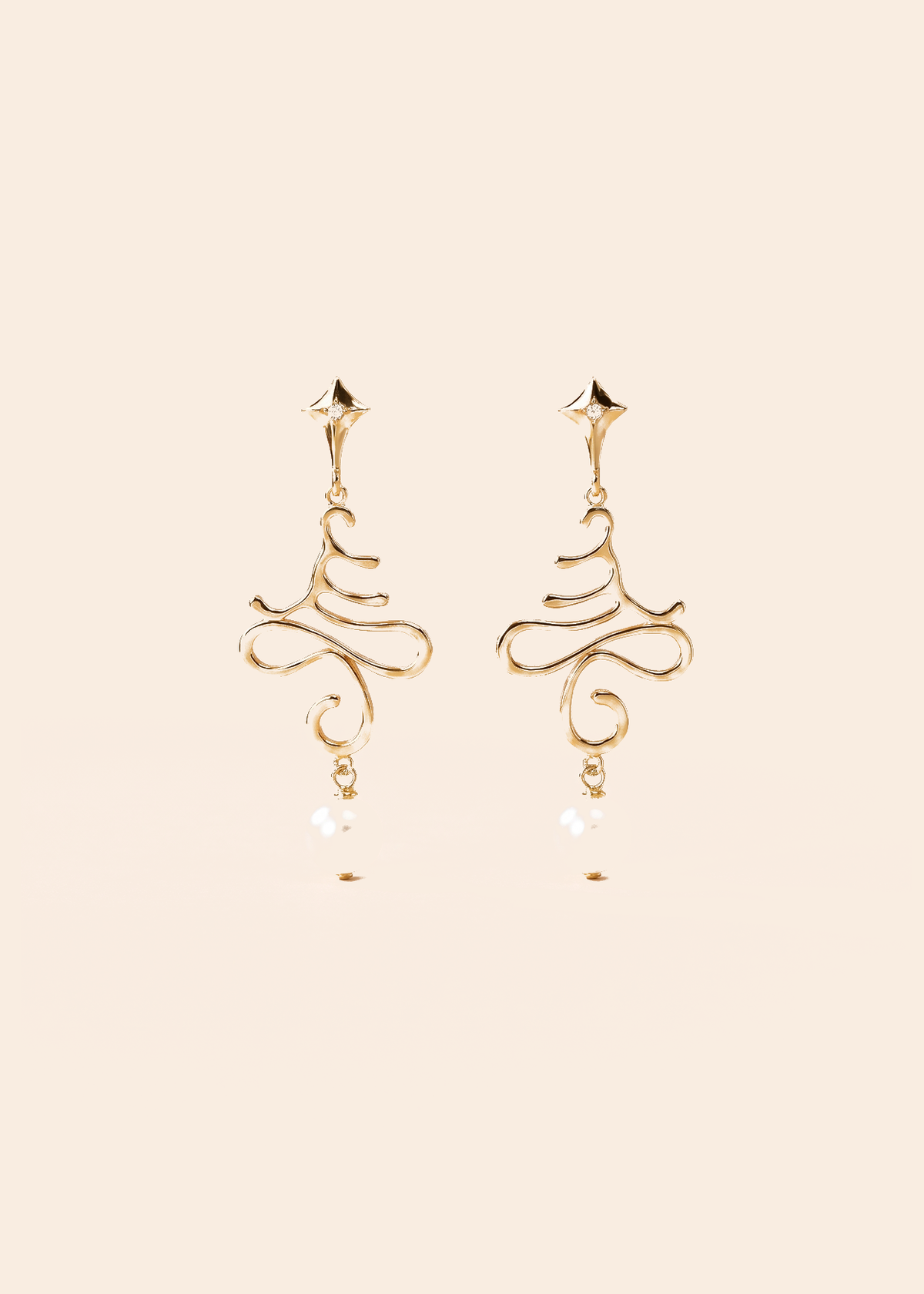 OM Tree Earrings — off-white background hero