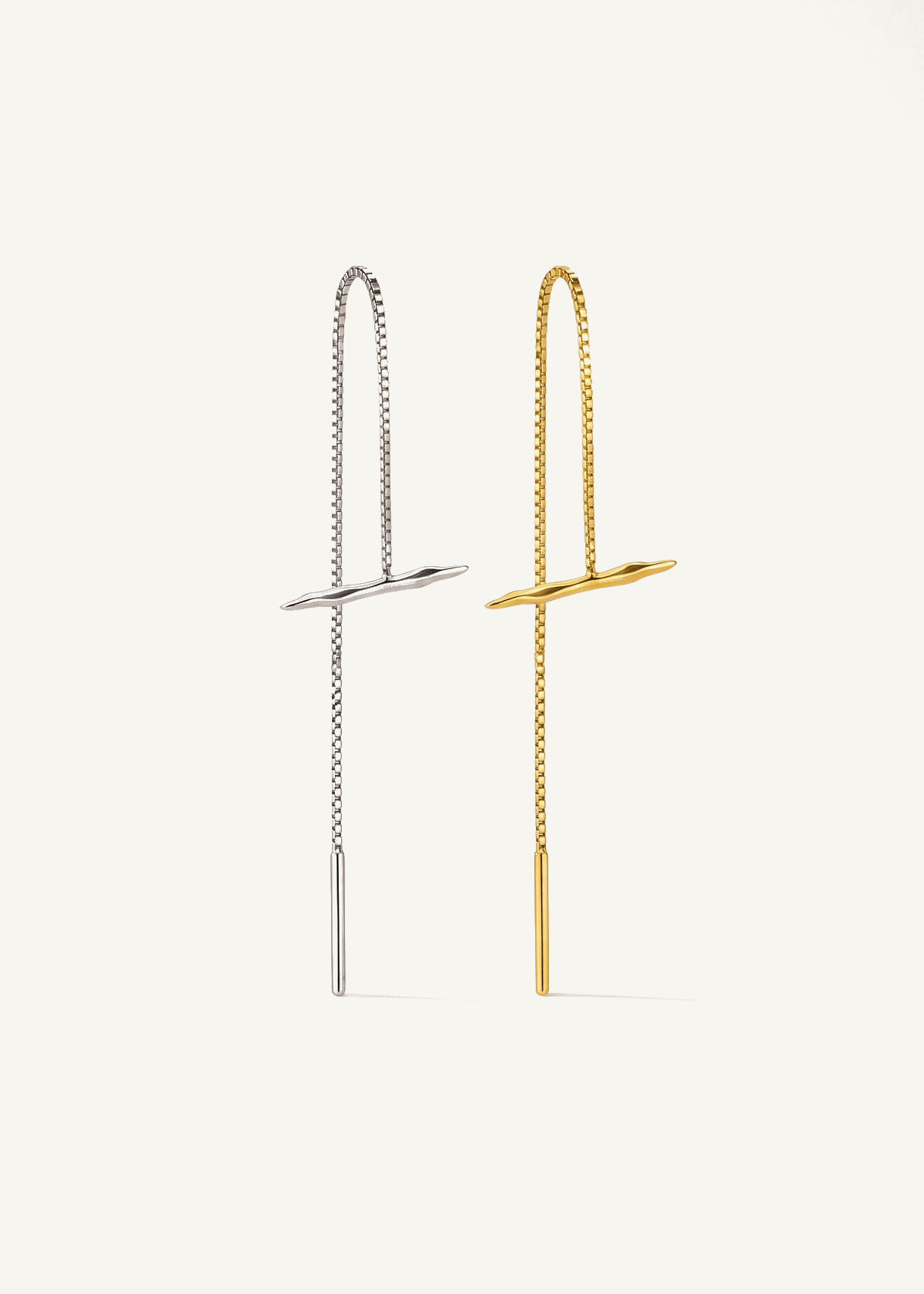 Tide Bone Ear Threader — off-white background hero