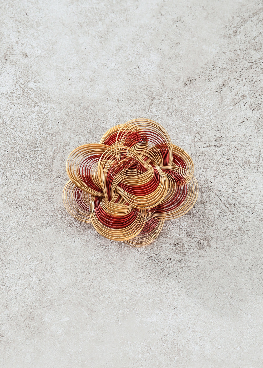 Bamboo woven flower brooch