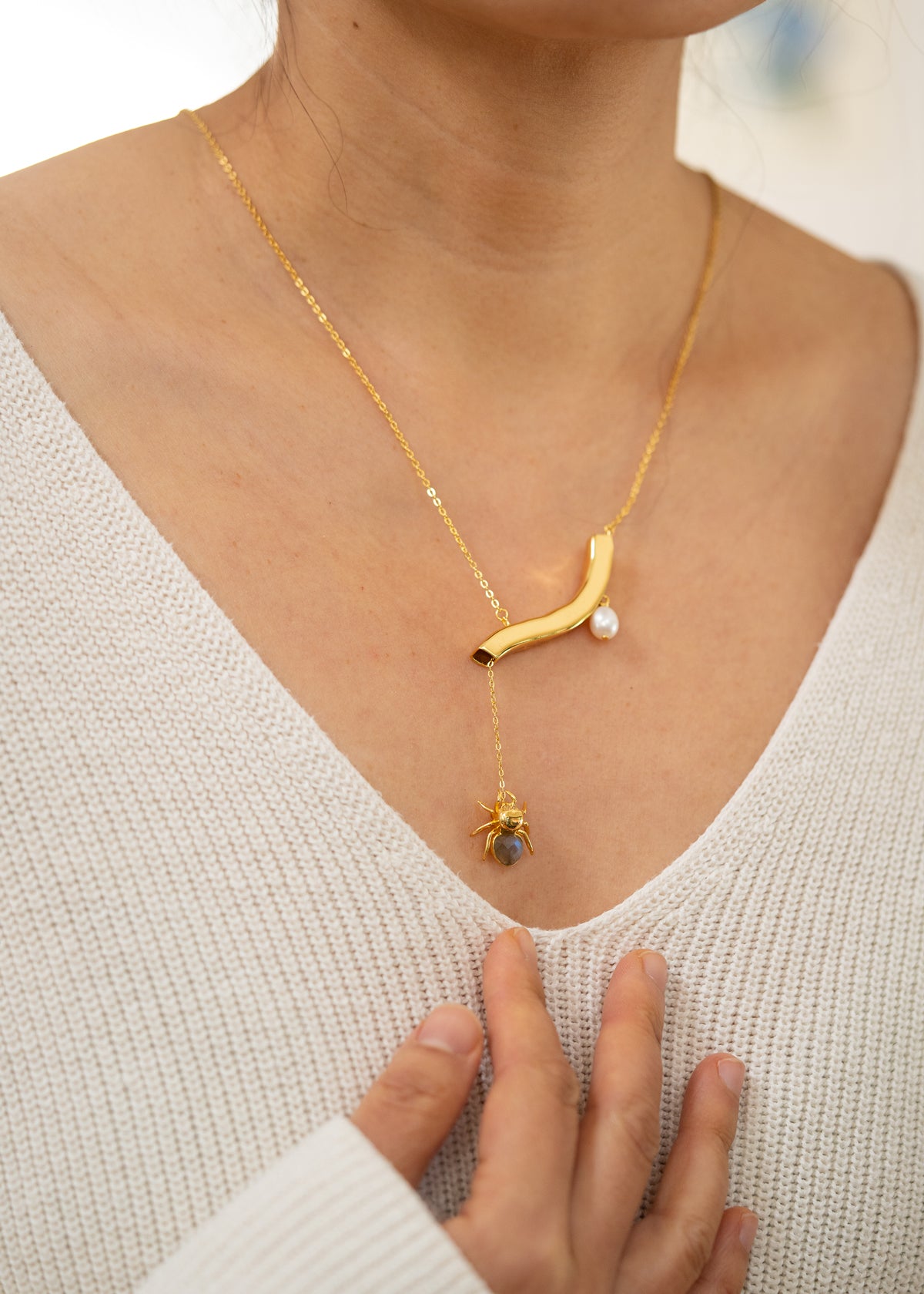 Tiny spider necklace