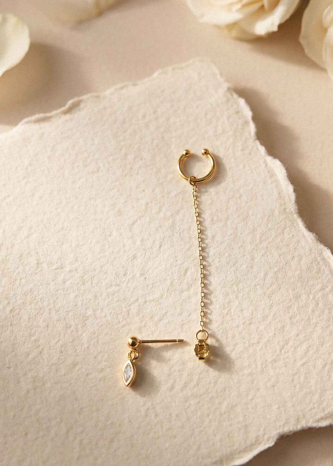 Sterling silver Cuff Chain Earring