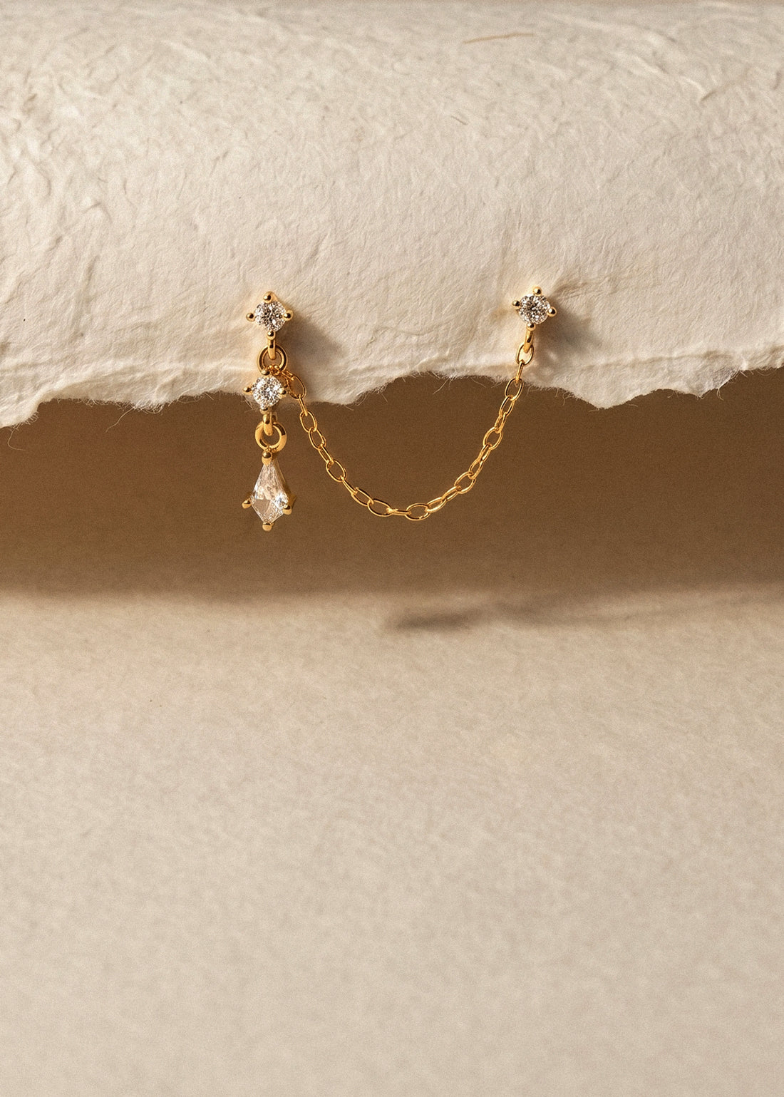 Double Piercing Chain Earring