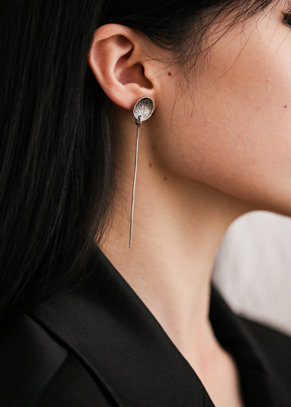 hammered fine silver dangle