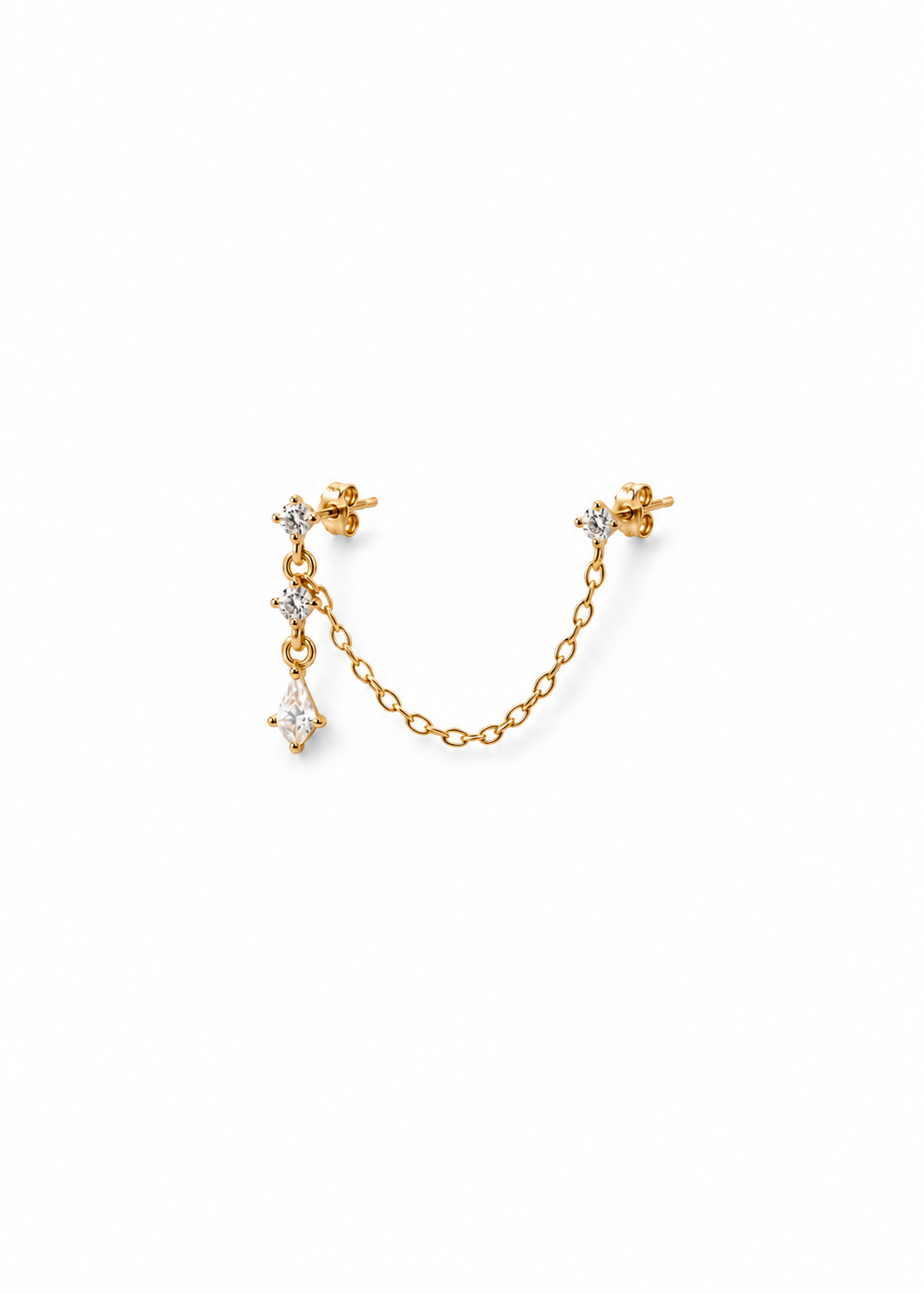 Double Piercing Chain Earring — white background hero